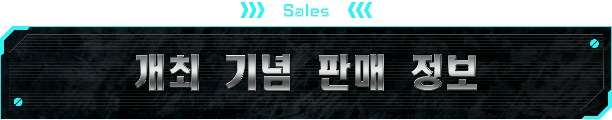 SALES 개최 기념 판매 정보